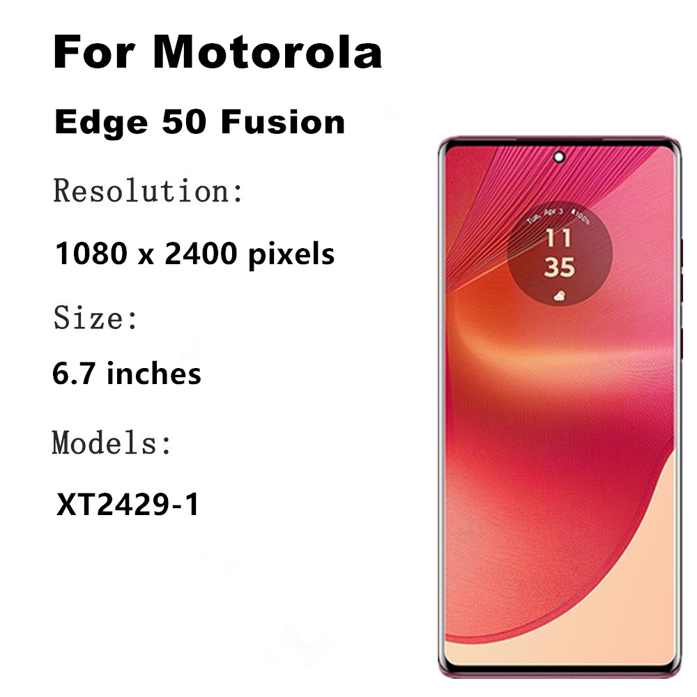 6.7" P-OLED For Motorola Edge 50 Fusion LCD Display Touch Screen Digitizer Assembly For Moto Edge 50 Fusion LCD Display XT2429-1
