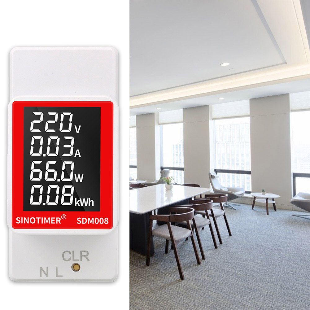 LCD Digital Display Wattmeter 50V-300V kWh Meter Power Energy Voltmeter Ammeter Reset Power Consumption Wattmeter Monitor Meter