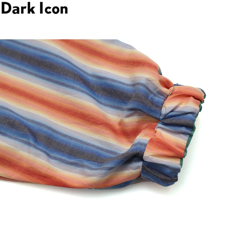 Mörk ikon randig slitstark jacka herrfickor koreansk stil lös jacka streetwear herrjacka