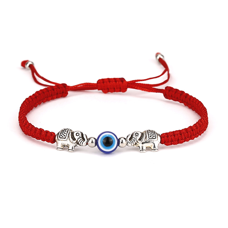 Pulsera turca contra el mal de ojo, Pulsera ajustable con cordón tejido a mano Unisex, Brazlet clásico de mano de Fátima, del Día de San Valentín, Pulsera roja: Chapado en cobre envejecido