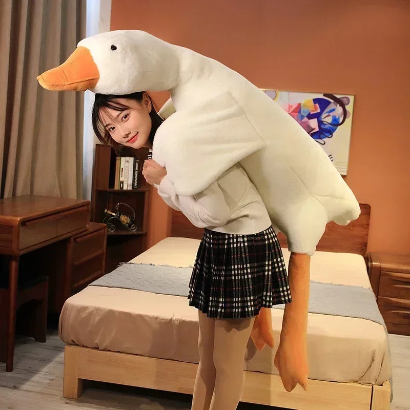 Almohada para dormir con lado de ganso enorme, bonita, 50-160cm, Animal relleno, almohada para dormir, compañero de clase, novia, de cumpleaños, de Festival