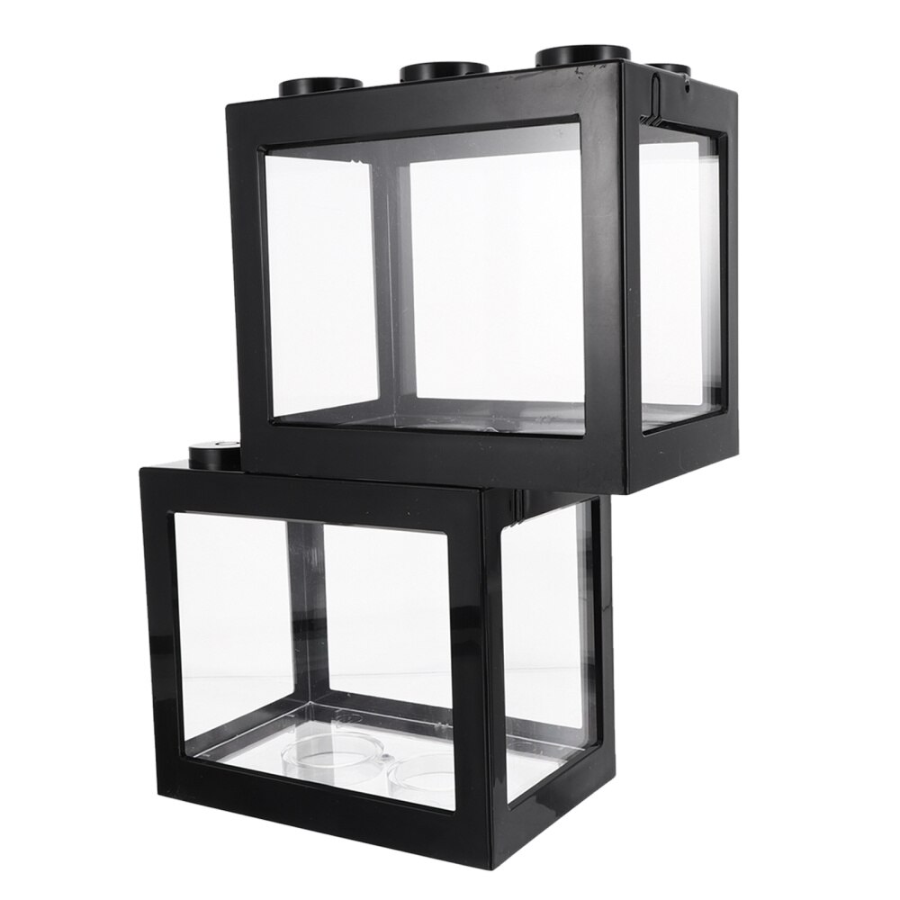 2pcs Mini Fish Tank Multi-function Aquarium Desktop Fish Tank Home Office Decor