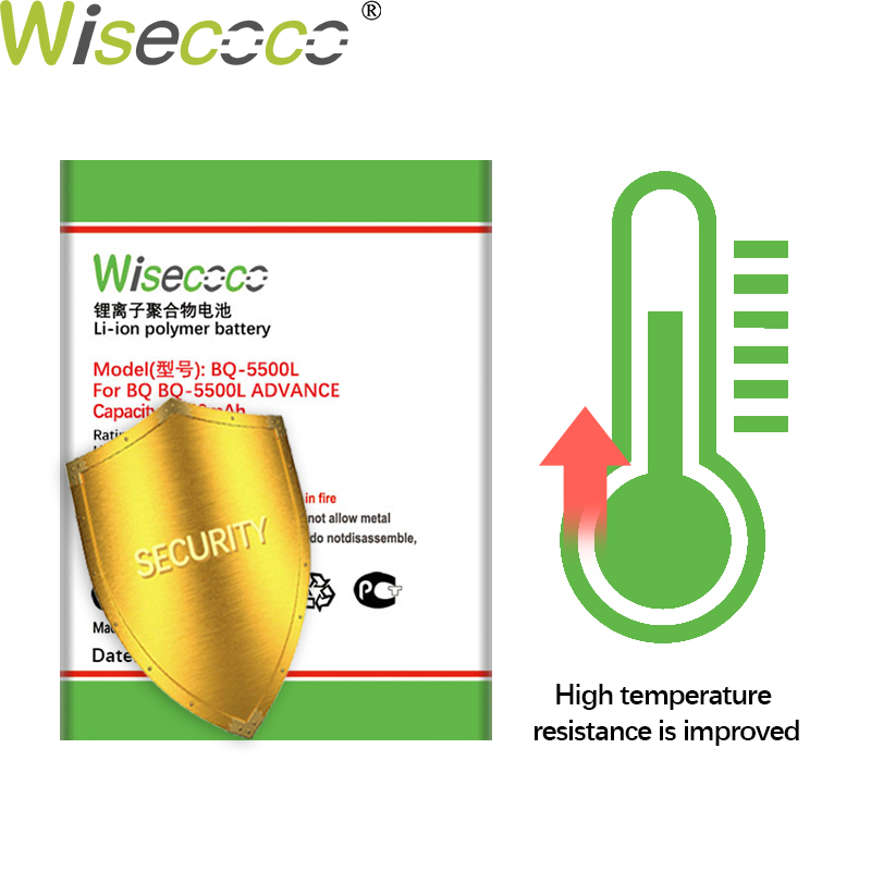 Wisecoco 4800mAh Replacement Battery for BQ BQS-5500L Advance Smartphone - Li-ion