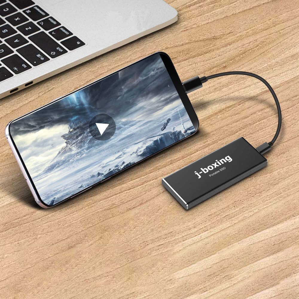 J-boxing External SSD 64GB Portable SSD High-Speed 128GB 256GB Solid State Drive, Read up to 200MB/s &amp; Write up to 120MB/s Black