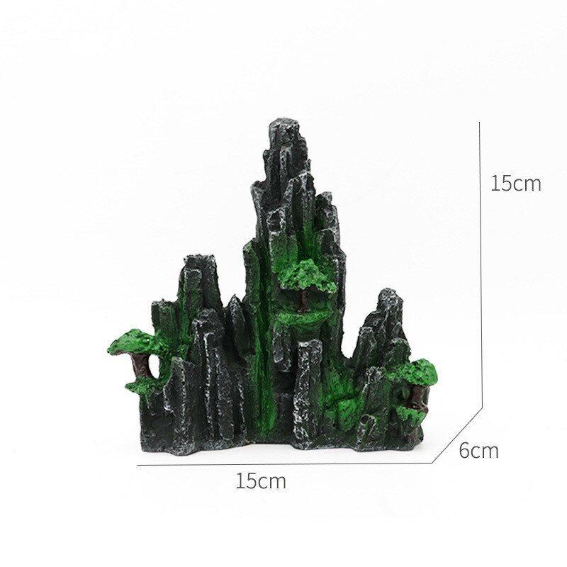 Rocas decorativas artificiales para acuario, paisajismo del tanque de peces, accesorios para acuascape, cueva de reptiles, camarones, ornamento de cueva escondite de piedra: 13
