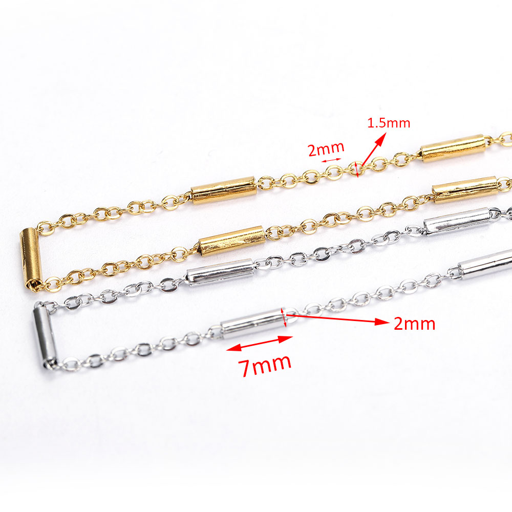 2 meter roestvrijstalen ketting ketting buis gouden ketting accessoires voor armbanden sieraden maken componenten handgemaakte DIY