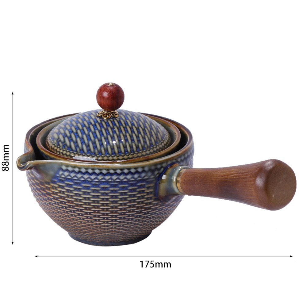 360 ° Roterende Keramische Theepot Theewaar Draagbare Chinese Gongfu Kung Fu Thee Cup Set Cradle-Type Semi-Automatische Thee Maker thee Set: B