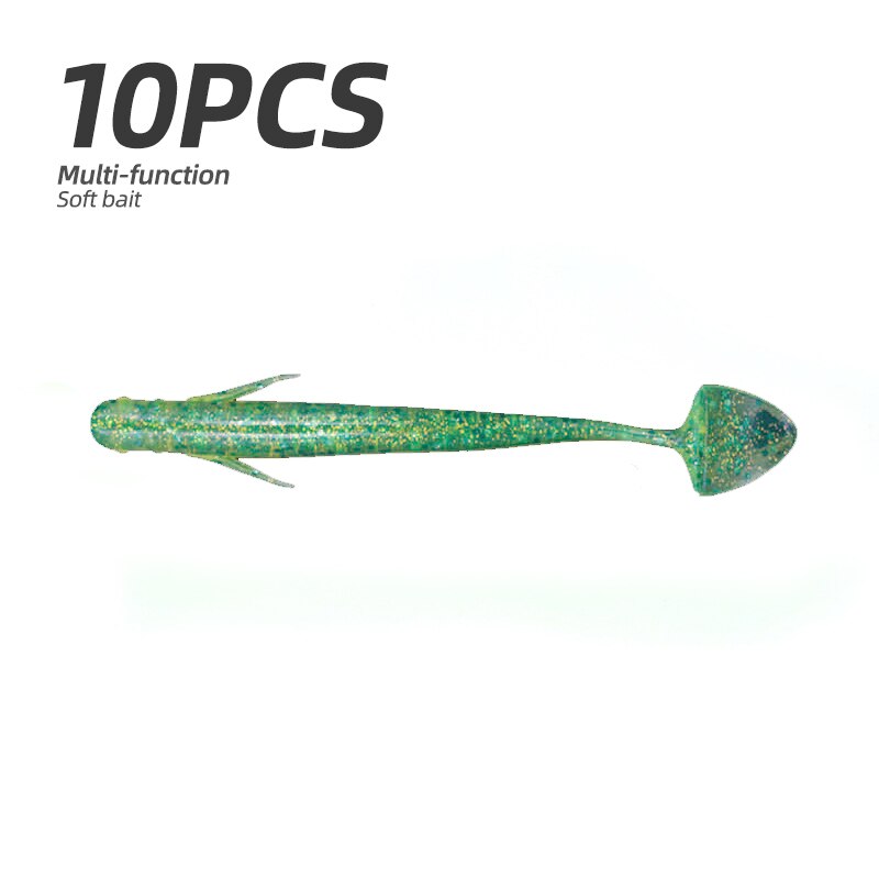 ARDEA 10 Uds cebo de gusano señuelo de Pesca de silicona suave señuelos de gusano aparejo suave carpas Pesca señuelo de trucha cebo de invierno: Dark green / 50mm 0.9g