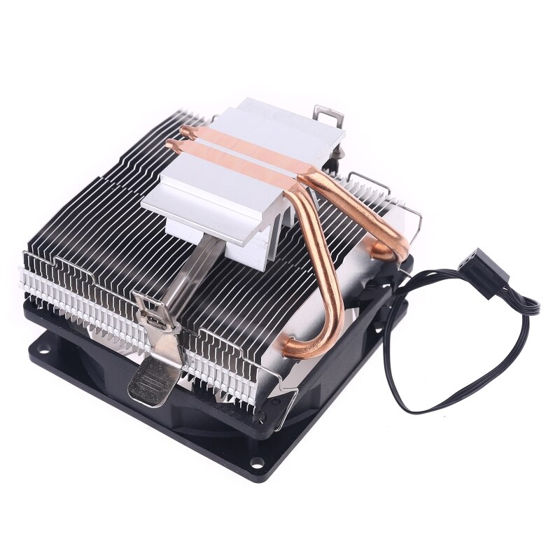 Silent CPU Cooler LGA/115X/775 3 Pin PC Cooling Radiator 2 Copper Tubes 5 Colors LED Cooling Fan