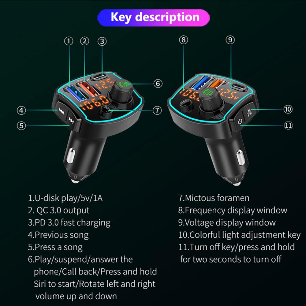 Bluetooth-autoradio mit 5.0-  mp3 -stereoanlage, usb-schnellladefunktion, schnellladegerät, bluetooth- und dsp-musikunterstützung