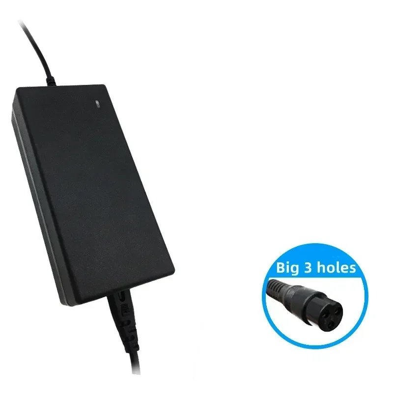 54.6V 2A Lithium Ebike Batterijlader 48V 13S Li-ion Batterijlader DC/Pack 3-pins Socket/Connector: Blauw