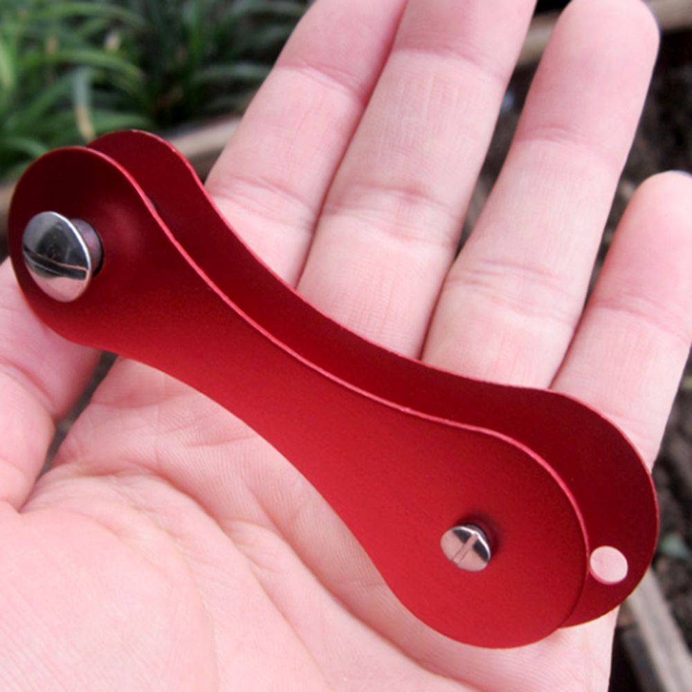 Llavero inteligente de aluminio para el coche, organizador con Clip, carpeta, bolsillo, llavero, BILLETERA, anillo, ama de llaves: Rojo