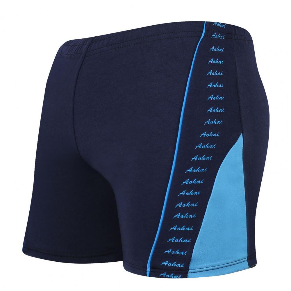 Lightweight Contrast Color Wear-resistant Summer Men Swimwear for Spa:  Lake Blue XL