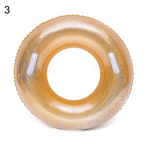 Inflatable Sequins Round Swimming Ring Glitters Buoy Circle Water Party Supplies Float Water Party Toy: Yellow90cmA