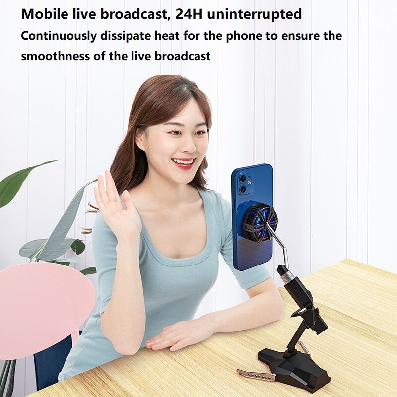 X13 handy-kühlerhalterungen mit magnetischem radiator, kabelloser ladehalterung, halbleiter-lüfter, rgb-lüfter für live-spiele, usb-c-anschluss