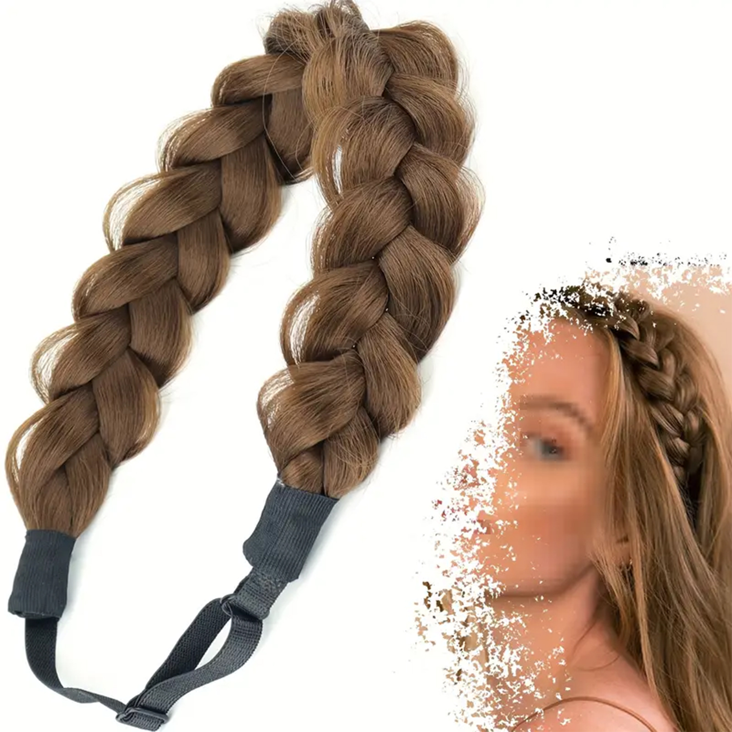 Synthetic Hair Braided Headband With Elastic Band Style Black Brown Girls Braided Headwear Hair Accessories Suitable For Women: Orange