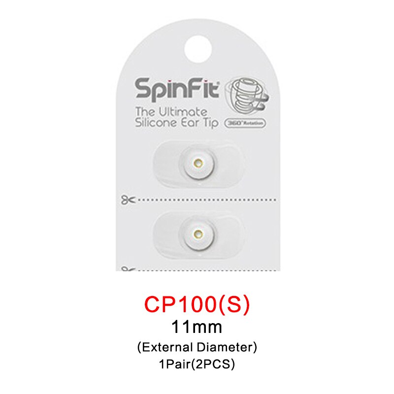 Originele DUNU SpinFit CP100 CP800 In-Ear Gepatenteerde Siliconen Oortelefoon Oordopje 1 Paar (2 STUKS): CP100-S(11mm)