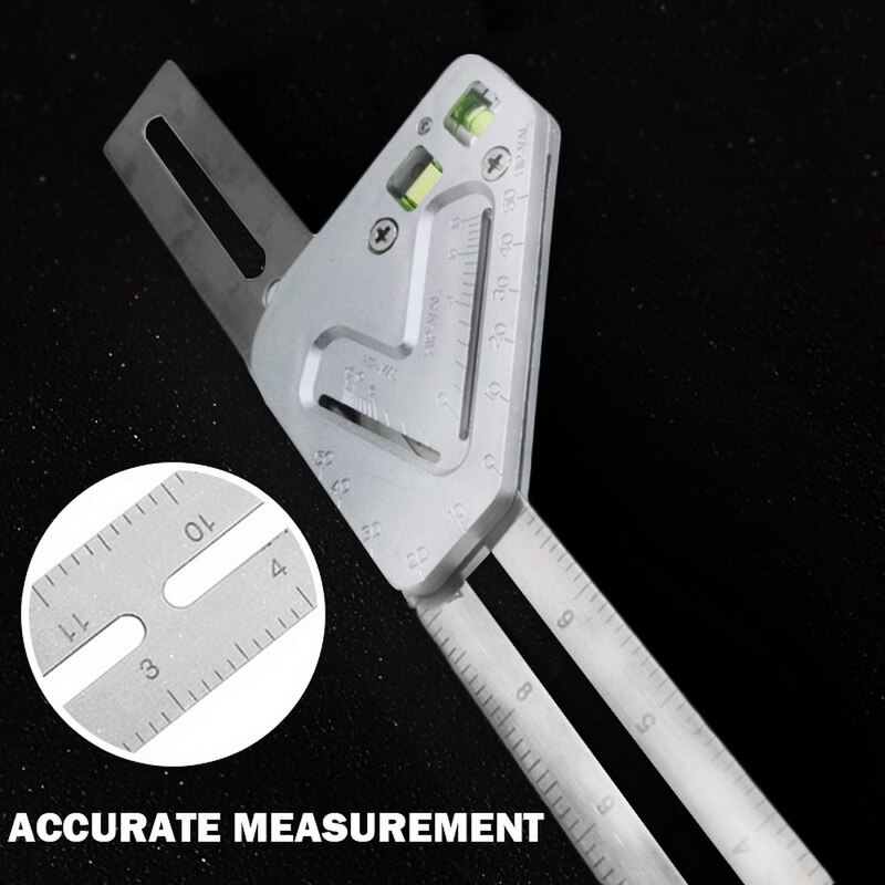 Level And Measuring Layout Tool Multifunctional Angle Measuring Ruler With Level Bubble Carpentry Tool