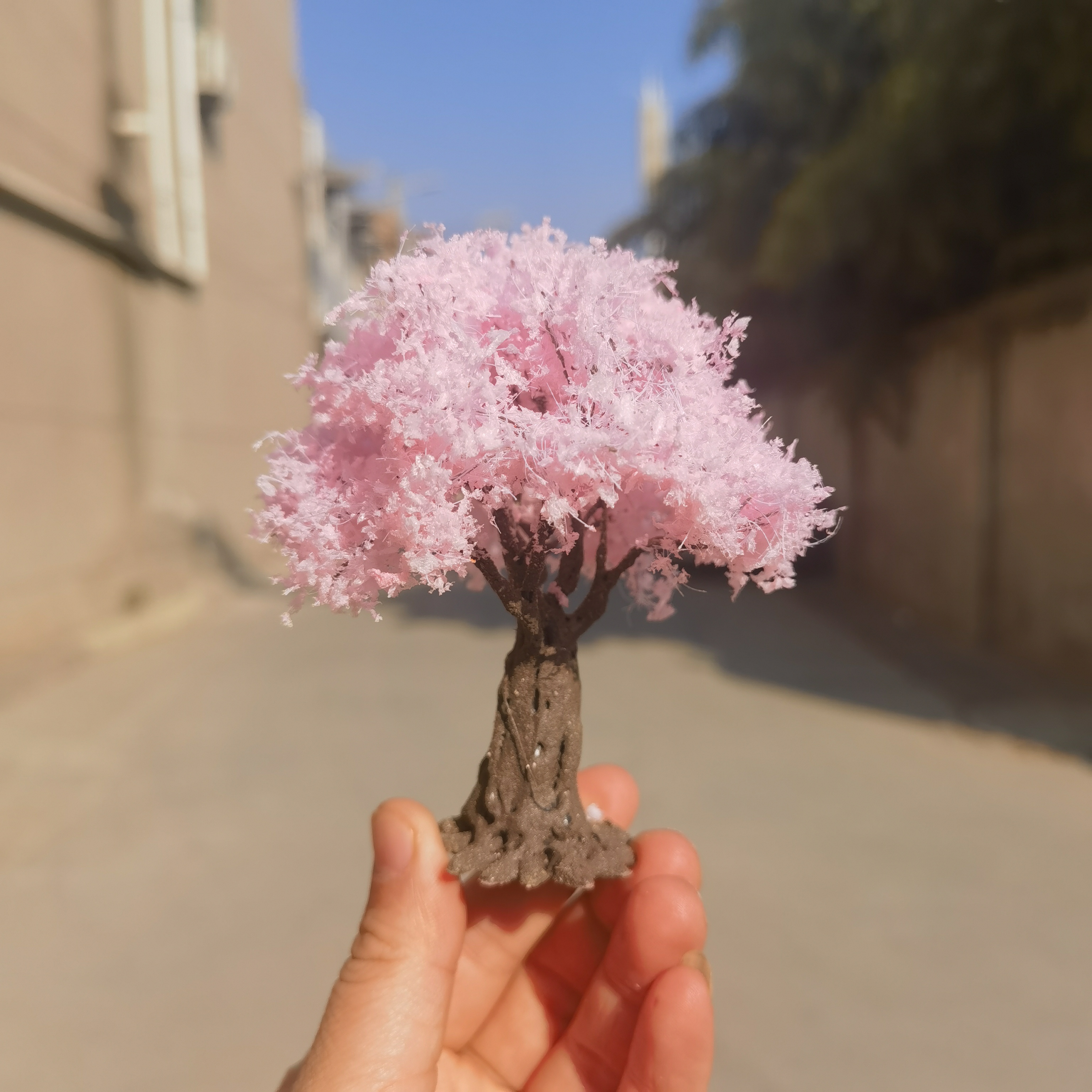 10-25cm simulation cherry blossom tree model flower tree Japanese doll house decor landscape animation garden scenery diorama: Multicolor