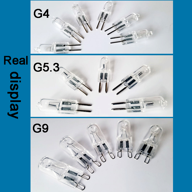 5 stk. halogenpære, 12v 110v 220v g4 g5.3 g8 g9, høj lysstyrke
