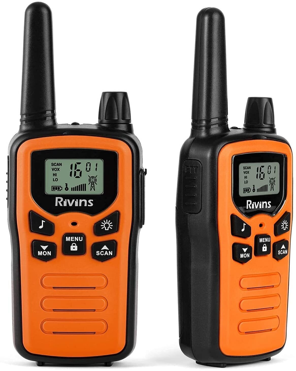 Walkie Talkies für Erwachsene 2 Pack 2-Funkgeräte 22 Kanal mit VOX Scan LCD Display und LED Taschenlampe ideal für Radfahren Wandern: 2 Pack