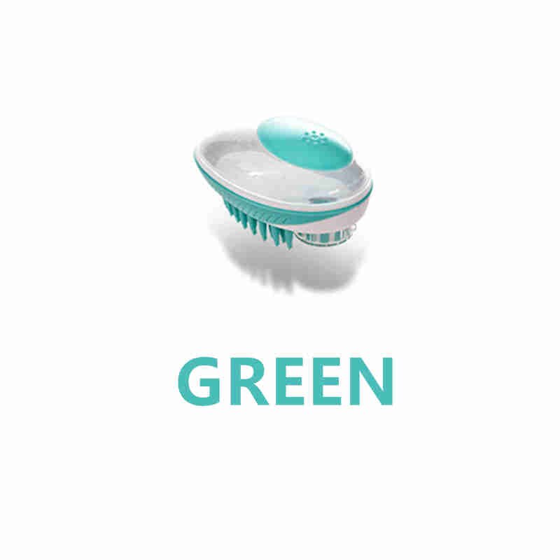 Brosse de bain en Silicone pour animaux de compagnie, peigne de Massage à tête douce pour chien et chat, avec distributeur de shampoing, lavage des cheveux, outil de nettoyage et de toilettage: Green