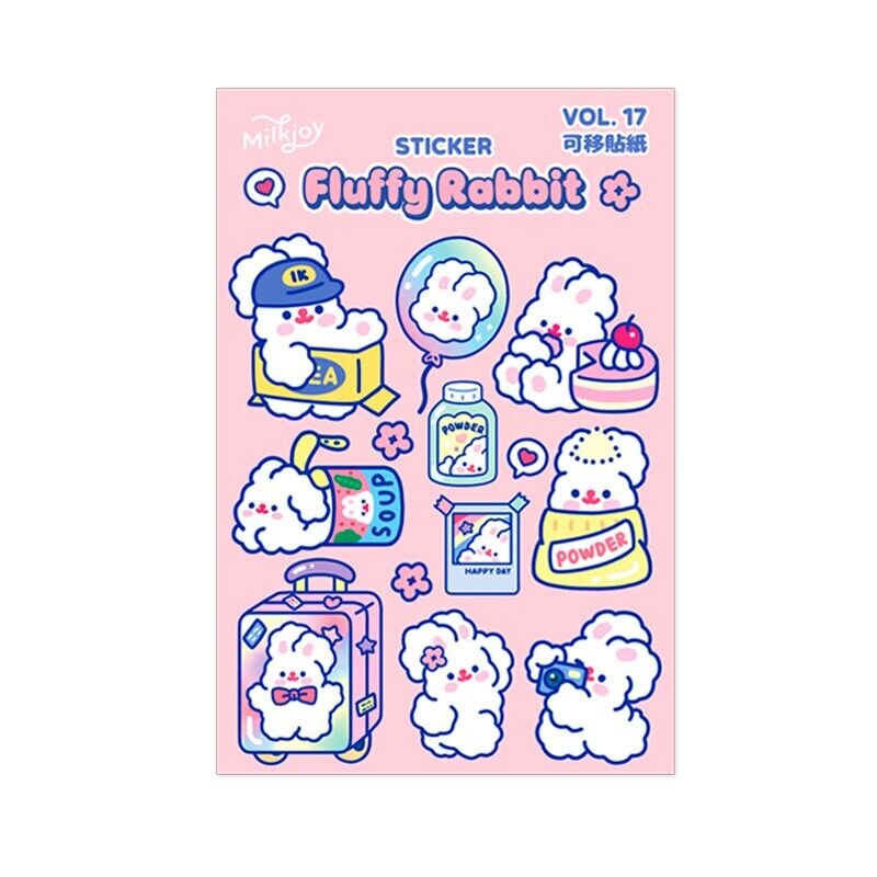 2Pages mignon bricolage Post autocollant pochette d'ordinateur tasse autocollants dessin animé lapin autocollant bagage étiquette autocollant accessoire journal Scrapbooking: Pink 2page