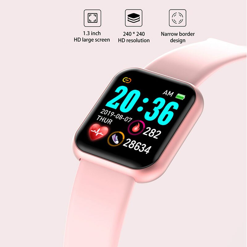 Y68 Bluetooth Frauen Sport Smartwatch Männer Wasserdichte Intelligente Uhr Herz Bewertung Monitor Clever Android Relogio Fitness Tracker reloj