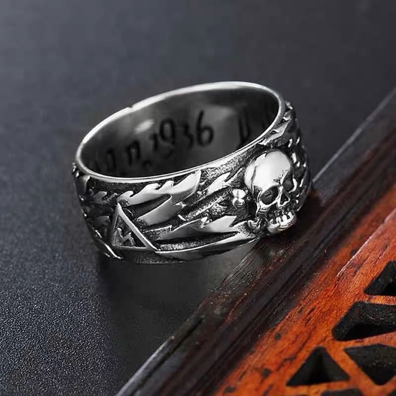 Rustfrit stål mænd ringe dominerende dødningehoved djævel punk gothic enkel for biker mandlig dreng smykker kreativitet osr 324