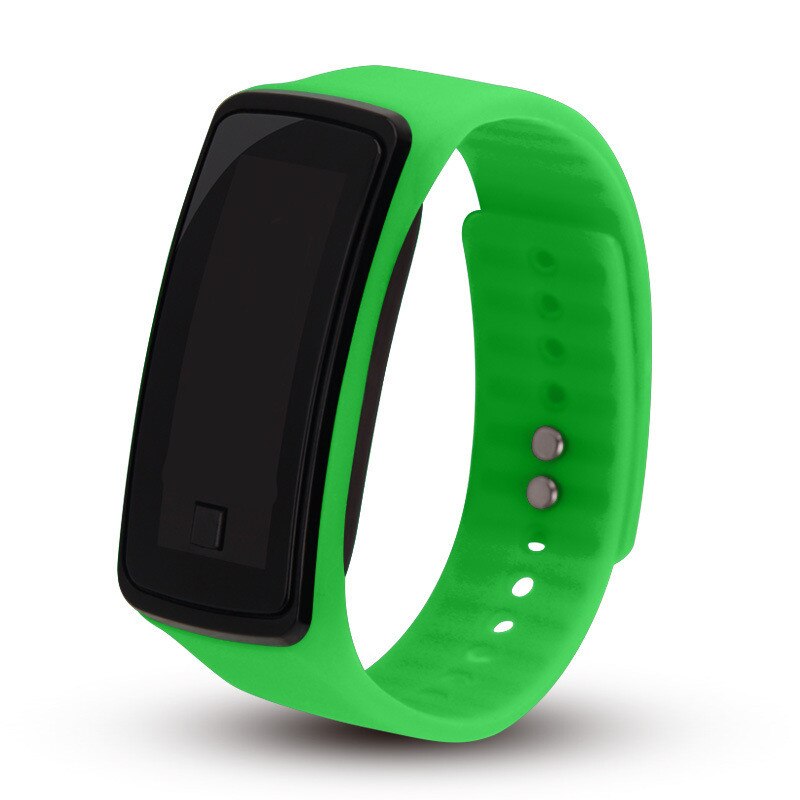 Reloj Digital deportivo LED para mujer, de silicona, resistente al agua, para Fitness, para correr: green