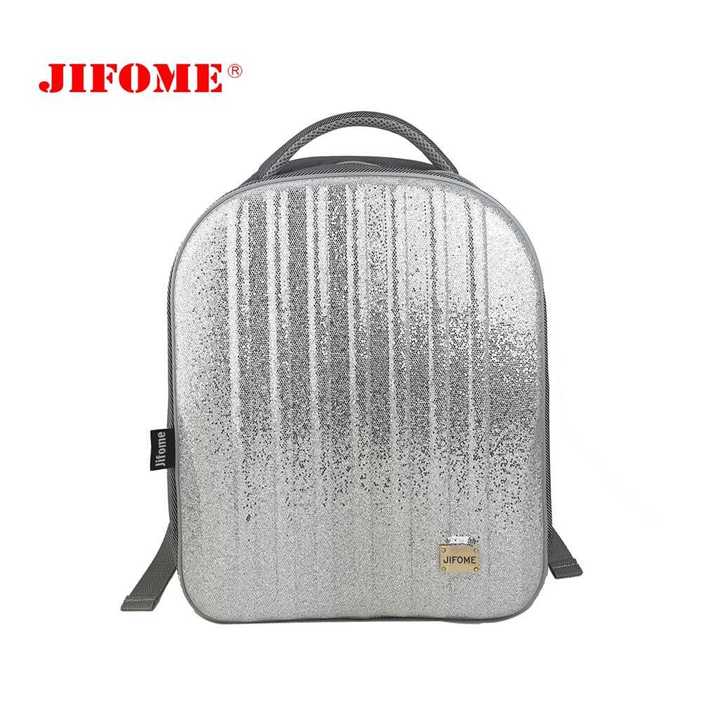 JIFOME-Mochila brillante de 15 pulgadas para mujer, bolso escolar para chicas adolescentes, de carcasa dura de EVA, brillante, de lujo: SILVER