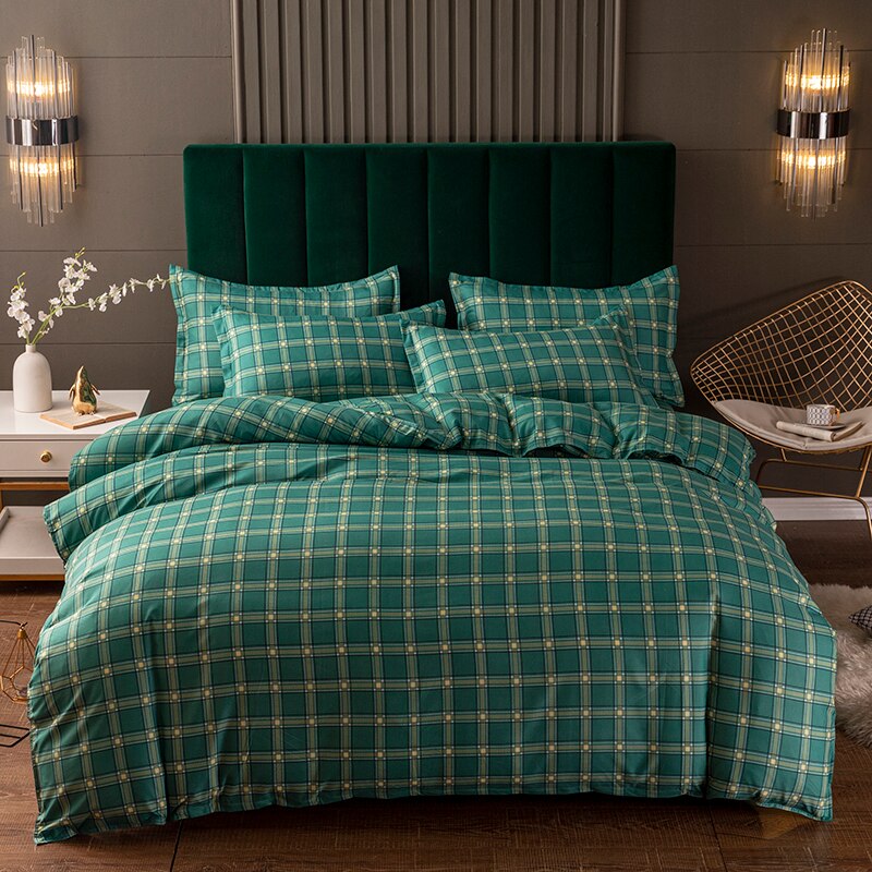 Grå simple striber dynebetræk pudebetræk 3 stk 220 x 240 ，komfort sengesæt king size， 175 x 220 dynebetræk ,200 x 230 sengebetræk: Super konge