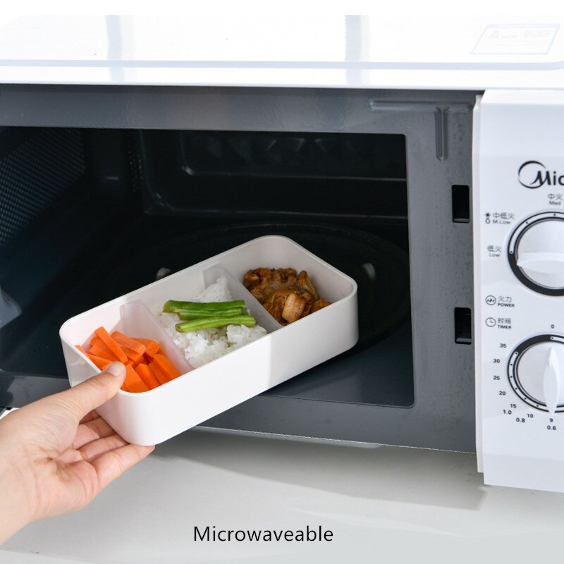 1200ml Double Layers Lunch Box With Spoon and Fork Healthy Plastic Bento Boxes Microwave Food Storage Container Lunchbox