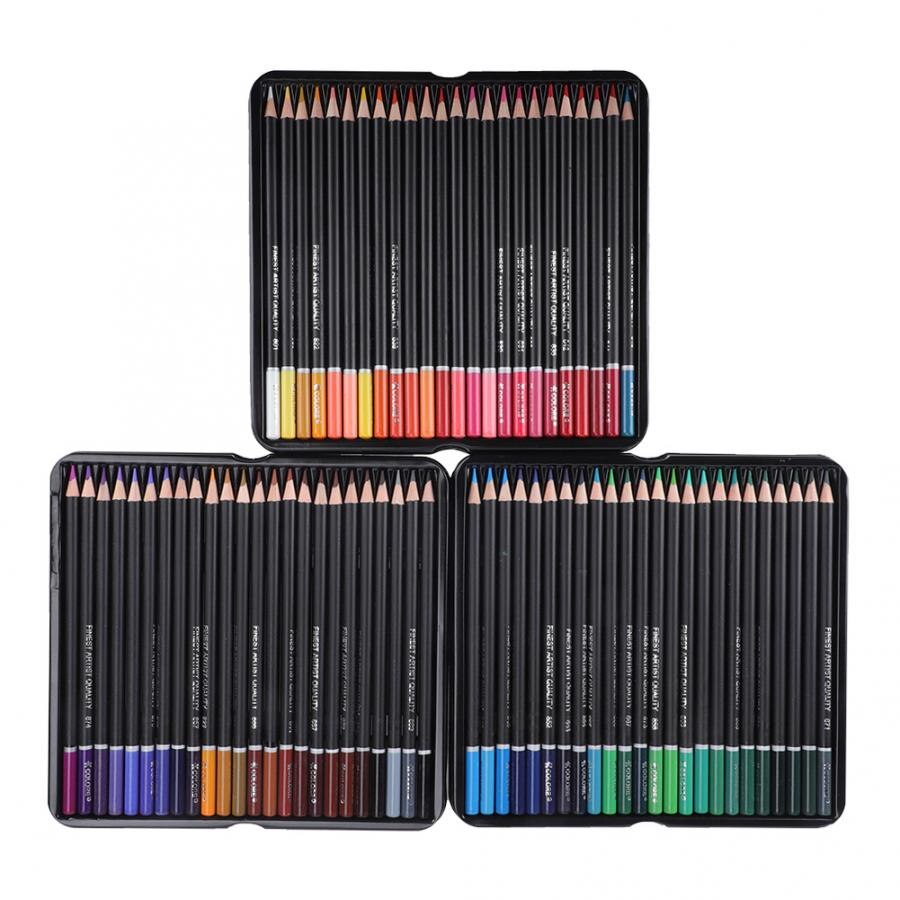 Set van 72 houten kleurpotloden met doosje voor kunstteken- en schilderpotloden