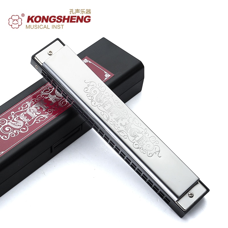 KONGSHENG Tremolo Mouth Organ Woodwind Instruments 24 holes Harmonica Key of C/#C/D/#D/E/F/#F/G/#G/A/#A/B for beginner HARP