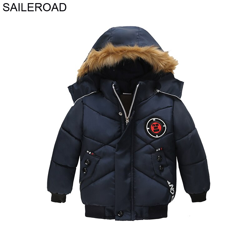 SAILEROAD Children Cotton-padded Jacket Winter Boys Sports Jacket for Warm Parka Coat Kids Clothes Child Winter Coats: 2014 navy blue / 24M