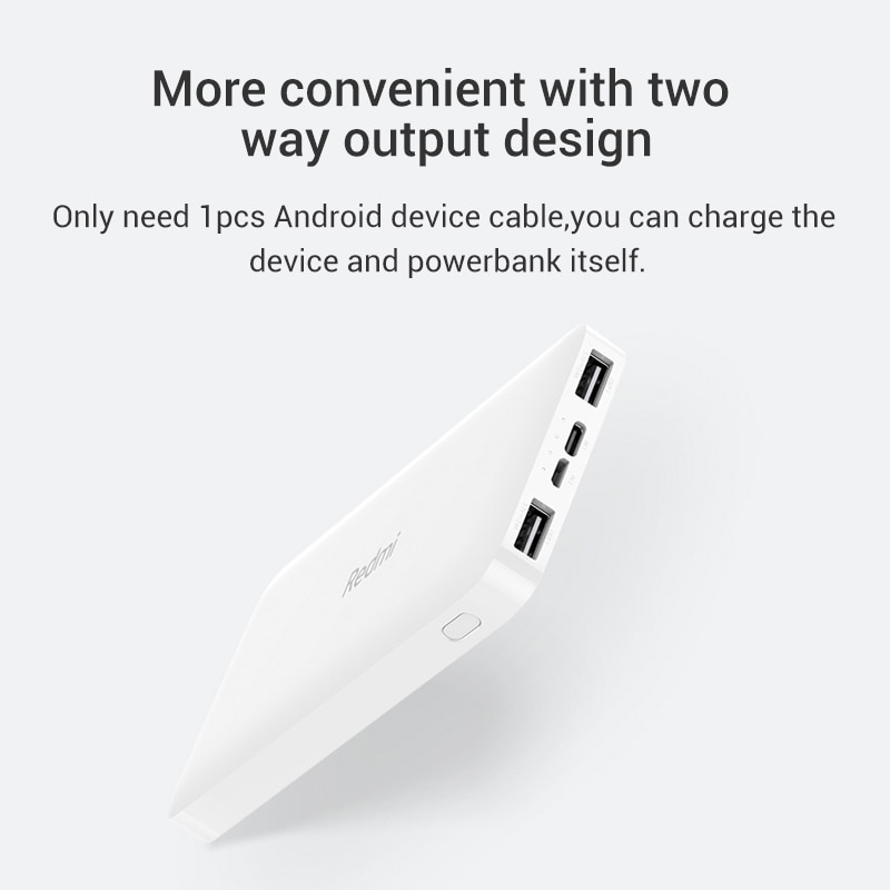 Nuovo Xiaomi Redmi Accumulatori e caricabatterie di riserva 20000mAh di Potere del Caricatore Portatile di Alimentazione Dual USB USB-C A due vie di Ricarica Rapida Della Batteria Esterna