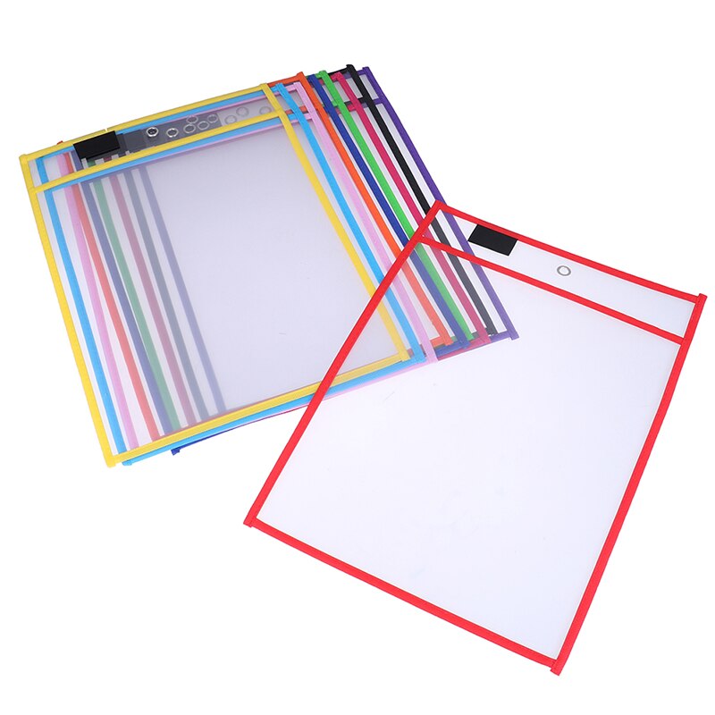 Write Wipe Pockets 1pc Reusable Dry Erasable Pockets Transparent Writ... – Grandado