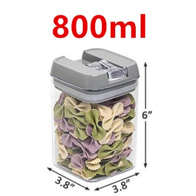 Food Storage Containers Sealed Refrigerator Multigrain Tank Cereal Spice Flour Pasta Spaghetti Kitchen Pantry Organization jar: 800ml