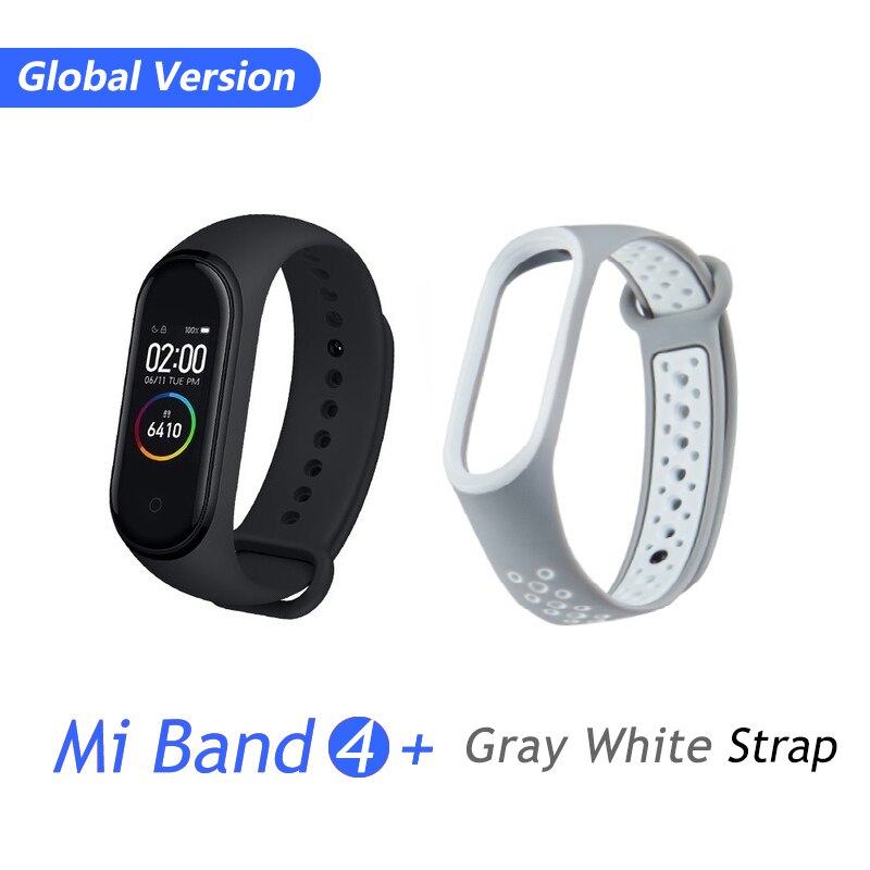 Xiaomi Mi Banda 4 Più Nuovo Sport Miband 4 Braccialetto Intelligente di Frequenza Cardiaca Fitness Traker 135mAh di Colore Dello Schermo di Bluetooth Impermeabile 5.0: GB add grey white