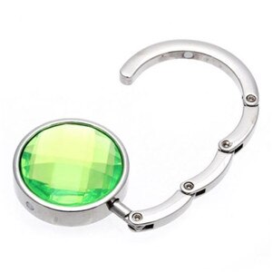 1 Piece Folded Handbag Bag Hook Hanger Holder Alloy Crystal Rhinestone Bag Holders Accessories 10 Colors: green