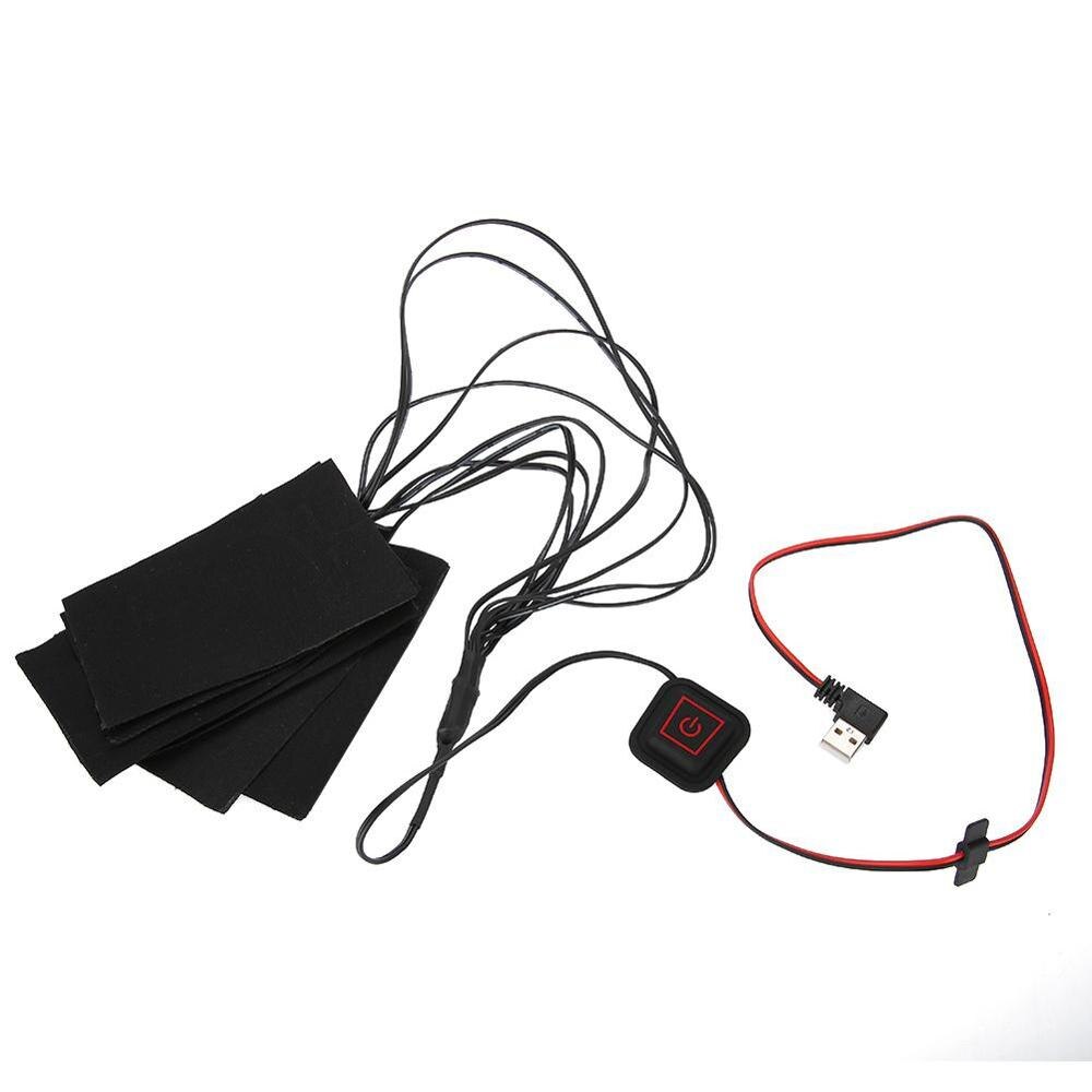 1 Set USB Electric Heated Jacket Heating Pad Outdoor Themal Warm Winter Heating Vest Pads For DIY Heated Clothing 6 sheet ED