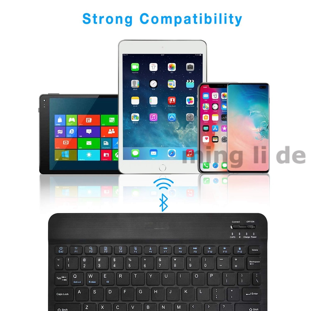 Ultra-Slim Bluetooth Keyboard Oplaadbare Bluetooth Wireless Keyboard Voor Laptop Ios Android Windows Mac Ipad Iphone Tabletten