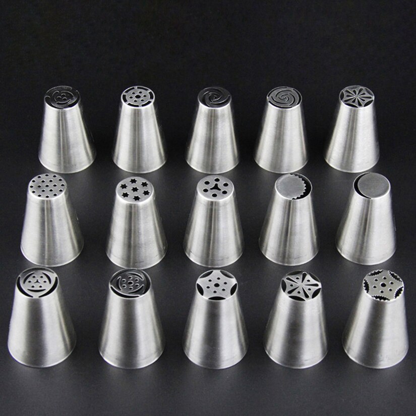 15 Stks/set Rvs Russische Tulp Icing Piping Nozzles Fondant Taart Decoratie Decoreren Tips Gereedschap