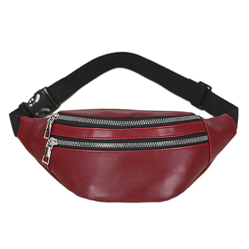 Femmes poitrine sac taille Packs pour unisexe femme PU cuir Fanny Packs nouvelle dames ceinture Bum sacs: red