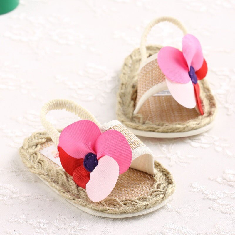 bébé filles sandales coton fleurs anti-dérapant intérieur bébé fille été sandales bébé filles chaussures
