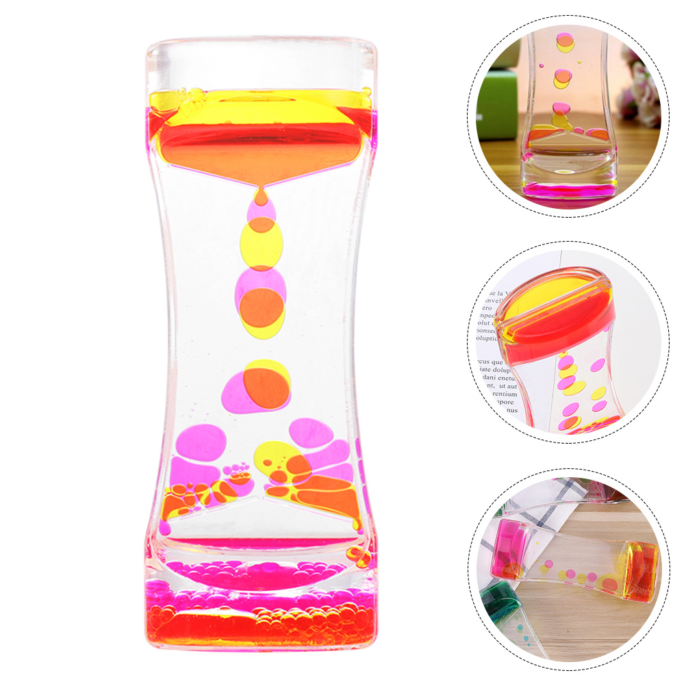 Liquid Motion Sandglass Timer Novelty Liquid Motion Bubbler for Children: Pink Yellow