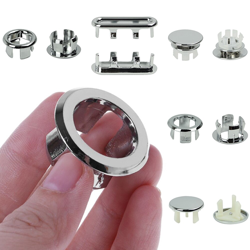 1pc plastové kúpeľňové umývadlo drez prepadový krúžok strieborná vložka drez príslušenstvo prepad okrúhly kuchynský odtokový kryt kryt do kúpeľne