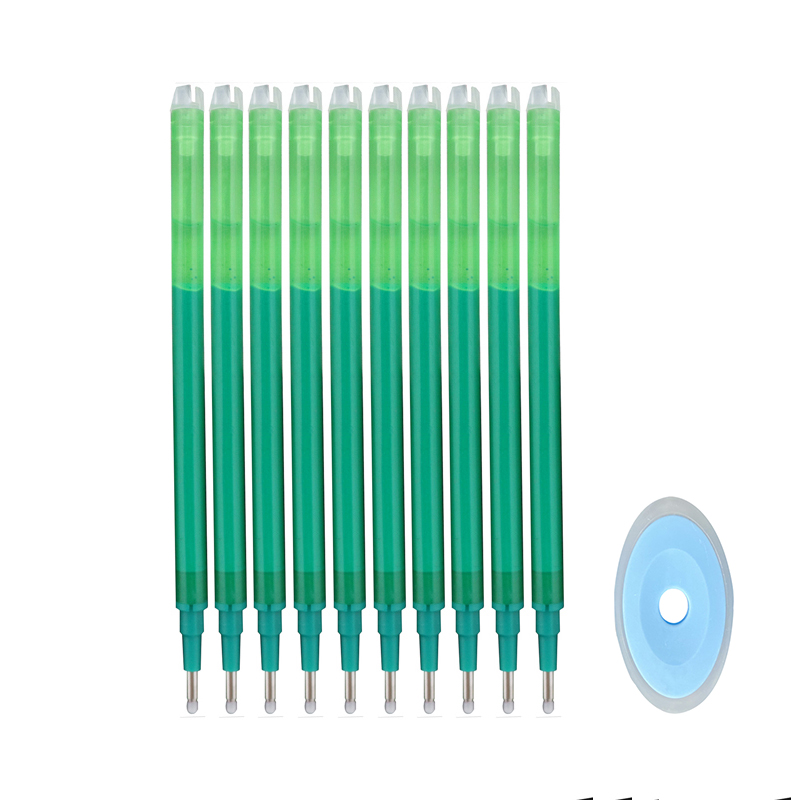 10pcs/lot 0.5mm Magic Erasable Pen Press Gel Pen Set Washable Handle Pen Refill Rod Blue/Black Ink School Writing Stationery: Light Grey