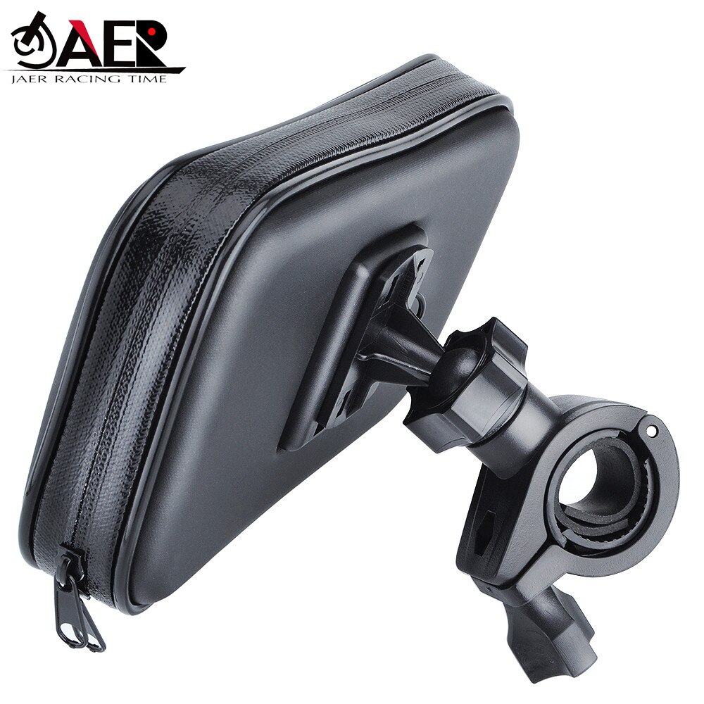 Jaer motorsykkel sykkel atv speil mount holder vanntett veske til mobiltelefon gps mount holder usb lader